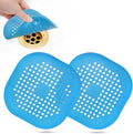 Bovinde Hair Drain Catcher,Square Cover for Shower 2 Pack (Blue) | Drainer Cover Silicone Hair Stopper with Suction Cups,Protector Accessories,Easy to Install Suit for Bathroom,Bathtub,Sink