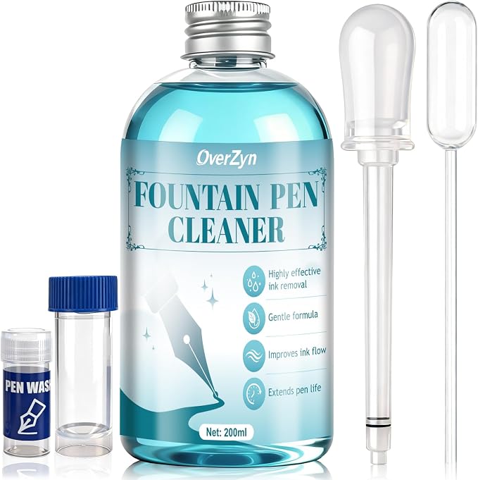 6.7Oz Fountain Pen Cleaner, Fountain Pen Cleaning Kit, Effective Cleaning | Fountain Pen Flush, It Won't Damage The Nib, is Suitable for Cleaning Fountain Pen Nibs and Extends the Life of the Pen