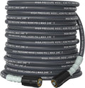 Pressure Washer Hose 50 ft, 4200 PSI Flexible & Kink-Resistant, Steel-Braided & Durable, High Power Washer Hose with M22-14mm Stainless Steel Plug, Hot/Cold Water Compatible - 50 Foot, Gray