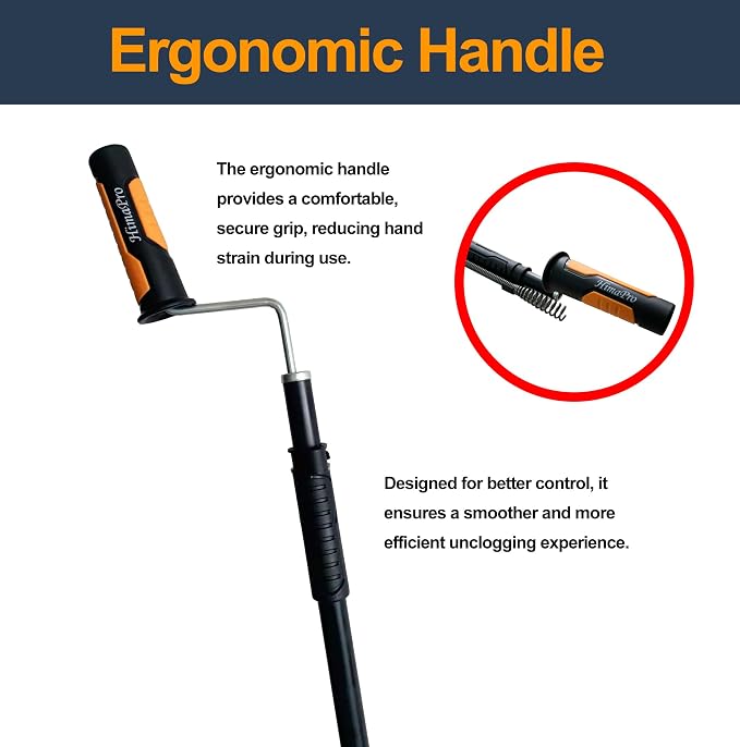 HimaPro Professional Toilet Auger/Closet Auger, 3 Feet Pipe Snake | Rust-Resistant High-Carbon Spring Wire, Scratch-Free Vinyl Sleeve, Ergonomic Non-Slip Handle