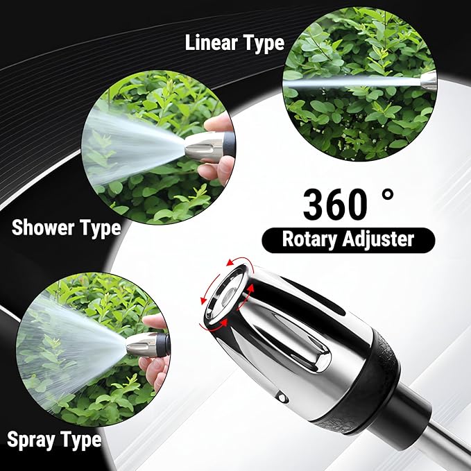 Pressure Washer, High Pressure Water Gun, Portable Washer for Car, Floor, Wall Cleaning, With 360° Rotating for Three Spray Modes (Water Gun + Connector)