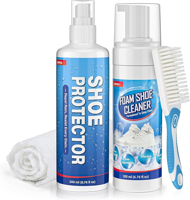 Jevvu Shoe Cleaner, Sneaker Cleaner Foam for Removing Stains and Dirt, Shoe Cleaning Kit for White Shoes