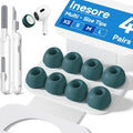 Inesore 4 Pairs Replacement Ear Tips for AirPods Pro 2nd/1st (P-Green) | with Noise Reduction Hole & Built-in dust Guard Screen,Silicone,with Portable Storage Box & Cleaner Pen,4 Size (XS/S/M/L)