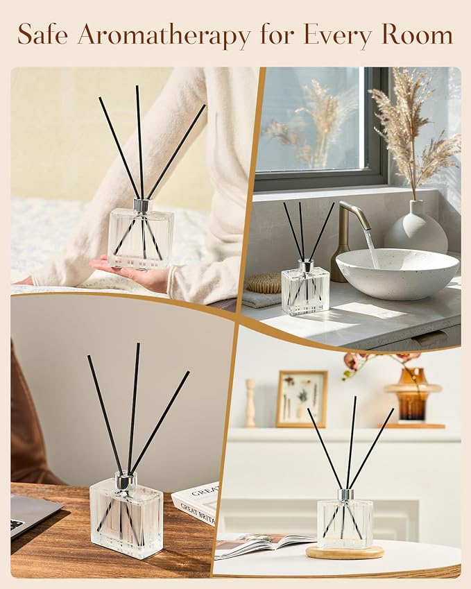 M&SENSE Reed Diffuser, Sandalwood Lavender, 7.04 oz Natural Essential Oil | Non-Toxic Organic, Long-Lasting Fragrance, Ideal for Living Room, Bedroom, Gifts for Women