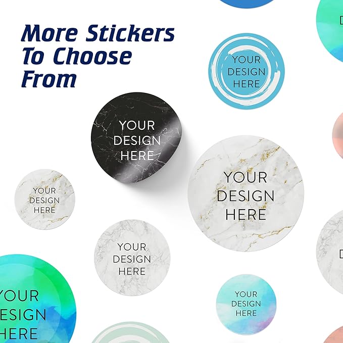100 Custom Vinyl Stickers - Upload Your own Image, Text, Design, Logo - Personalized Logo Labels for Handmade, Packaging, Bottle, Jars, Candle, Brand Stickers (Gold Marble, 5x5)