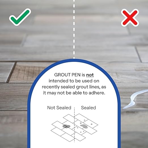 Grout Pen Light Grey Tile Paint Marker: Waterproof Grout Paint, Tile Grout Colorant and Sealer Pen - Light Grey, Narrow 5mm Tip (7mL) - 3 Pack