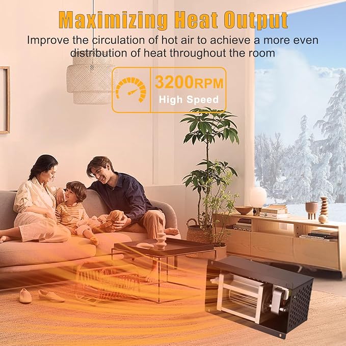 Criditpid PBAR-2427 Fireplace Blower Fan with Thermostat for Pleasant Hearth Vent Free Stove or Wood Burning Stoves, Speed Variable Blower for GHP Group VFS2-PH30DT, VFS2-PH20DT, VFS-PH20DT Fireplace.