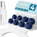 4 Pairs Replacement Ear Tips for AirPods Pro 1st /2nd(Blue) | with Noise Reduction Hole,Built-in dust Guard Screen Silicone Ear Tips with Cleaning Pen