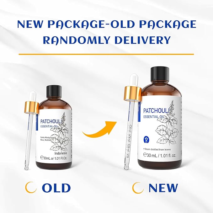 HIQILI Patchouli Essential Oil for Diffuser, Skin & Perfume | For aromatherapy use and ideal gift choice – 30mL / 1.01 fl.oz
