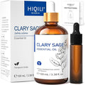 HIQILI Clary Sage Oil Essential, Herbal Sooth Aroma in Diffuse, Meditation, Calming Sleep at Bedtime, Body Massage, Moisturize Skin, DIY Deodorant Spray - 100ML | Can be added for meditation, bedtime calming sleep, DIY deodorant spray use – 100mL / 3.3...