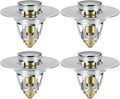 Tgosomt Bathroom Sink Stopper 4 Pack, Bathroom Sink Drain Strainer, Revolutionary Bathroom Accessories and Essentials (Brushed Nickel)