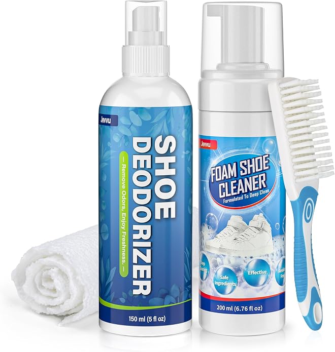 Jevvu Shoe Cleaner, Sneaker Cleaner Foam for Removing Stains and Dirt, Shoe Cleaning Kit for White Shoes