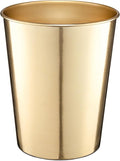 Monarch Abode Metal Bathroom Trash Can – Waste Basket for Bedroom, Office Desk, & Dorm, Handcrafted, Durable Decorative Brushed Gold Small Trash Can Bathroom Garbage Bin Wastebasket