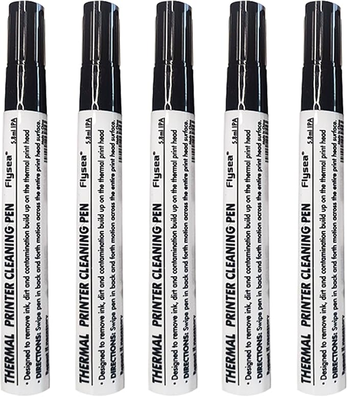 Thermal Printer Cleaning Pen Printhead Cleaner Kit for Electronic Face Sheet Print Head Alcohol Cleaning Card Printer, Pack of 5