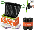 Pupzle Dog Pooper Scooper with Bag Attachment, 40" Long Handle | Dog Poop Scoop for Yard, Large Capacity Swivel Bin and Rake Pooper Scooper, Lavender Scented Bags for Large Dogs (Green)
