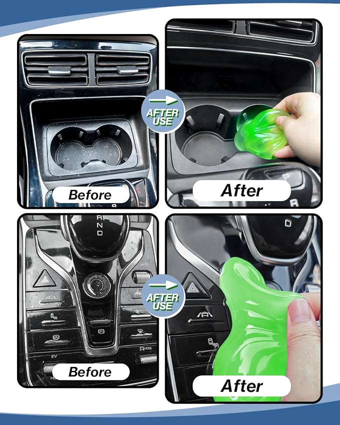 Car Cleaner Gels 4 Pack, Universal Dust Cleaner Putty Cleaner Slime, Cleaning Gel for Interior Detailing PC Keyboard, Auto Detailing Tools Car Cleaning Supplies Gift for Men Women, 320g