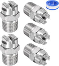 M METERXITY 5-Pack Flat Fan Spray Tip, 65 Degree 1/4BSPT Male Stainless Steel Pressure Washer Nozzles Cleaner Nozzle Replacement W Sealing Tape for Water Guns (2mm Orifice)