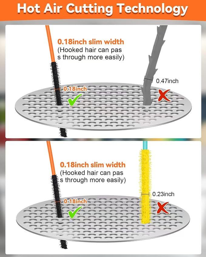 32 Inch Anti-break Metal Drain Snake, 6 Pack Hair Clog Remover | Drain Cleaner Tool with Nylon Coating Sink Snake, Drain Clog Remover for Shower, Bathroom Sink Tub