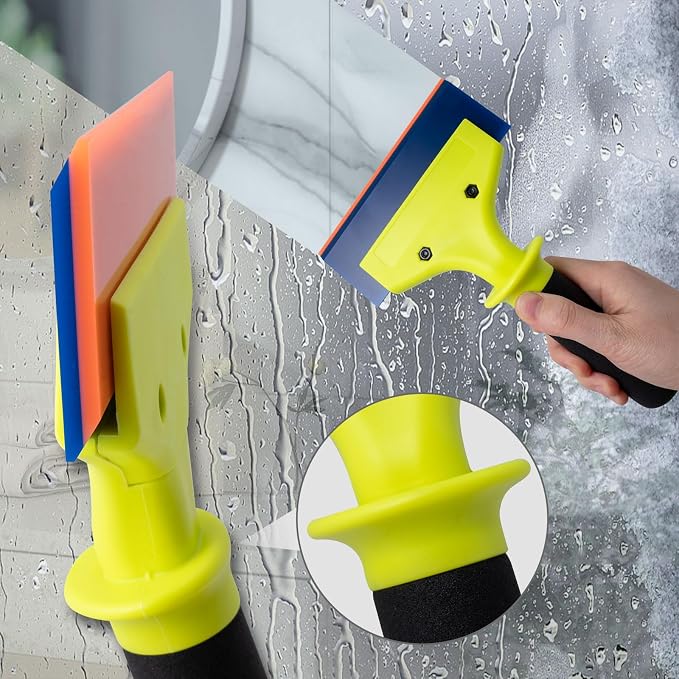 NEWISHTOOL 2 Pack Rubber Squeegee with Nylon Handle Window Tint Tools | Tint Squeegee for Water Removal, Glass Cleaning, PPF Installing and Window Film Application