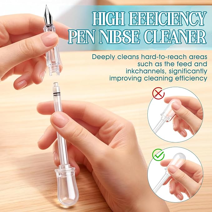 6.7Oz Fountain Pen Cleaner, Fountain Pen Cleaning Kit, Effective Cleaning | Fountain Pen Flush, It Won't Damage The Nib, is Suitable for Cleaning Fountain Pen Nibs and Extends the Life of the Pen