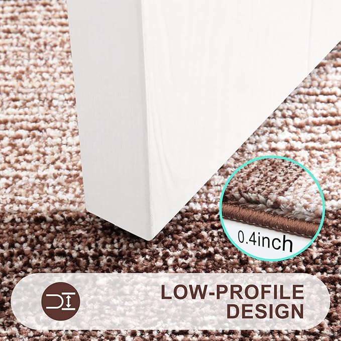 Kitinjoy Indoor Outdoor Door Mat, 36x24 Non-Slip Absorbent Dirt Trapper, Low-Profile Washable Inside Entrance Front Floor Mat, Sturdy Soft Entry Doormats for Entryway, Brown
