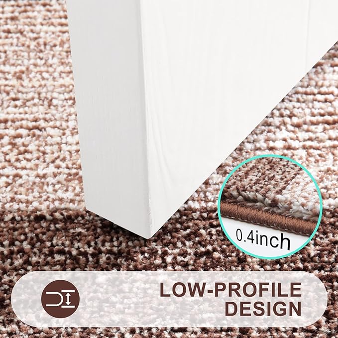 Kitinjoy Indoor Outdoor Door Mat, 59x36 Non-Slip Absorbent Dirt Trapper, Low-Profile Washable Inside Entrance Front Floor Mat, Sturdy Soft Entry Doormats for Entryway, Brown