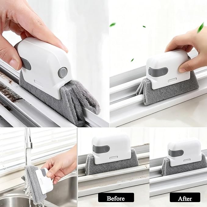 TuTuYa 12PCS Window Track Cleaning Set, Groove Gap Cleaning Brush Kit | Magic Window Track Cleaner, Deep and Tight Space, for Window, Blinds, Door Tracks, Sliding Doors, Tile Lines, Keyboards, Vent