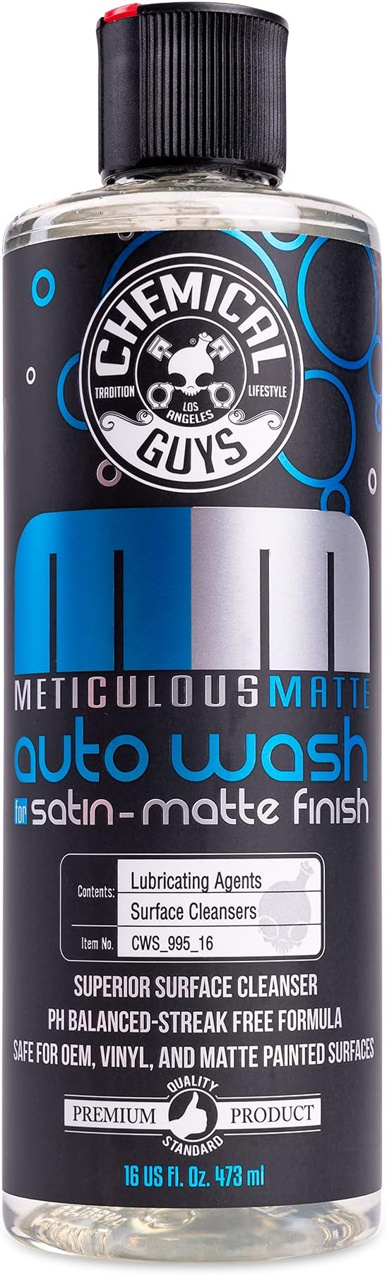 Chemical Guys, Meticulous Matte Foaming Car Wash Soap, Bubble Gum, 16 oz | High-foam soap cleans satin and matte finishes without adding gloss, gentle in cannons, guns or buckets, bubble gum