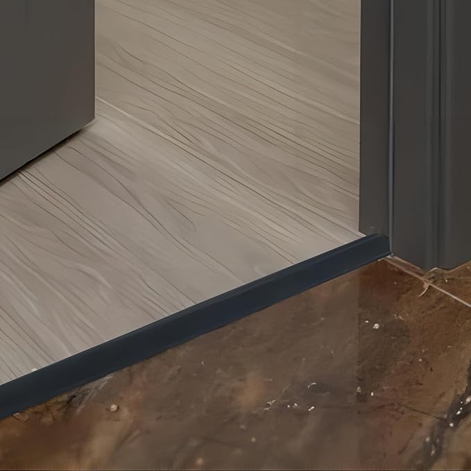 Gaahing Aluminum Floor Transition Threshold Strip, Bridge The Height Gap Between 0.2 to 0.5 inches for Doorway Ramp Tiles Laminate Planks (2Pcs x 35.4in x 1.7in, Matte Black)