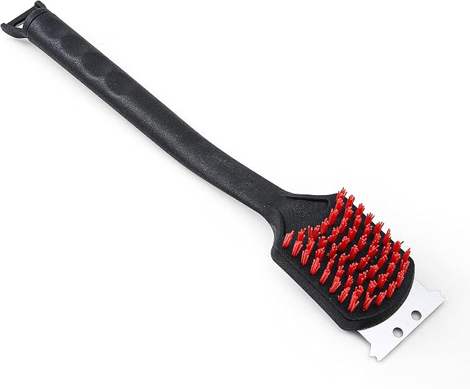 Kingsford Grill Cleaning Brush with Scraper and Bottle Opener, 17 Inch | Nylon bristles and rubber handle for cooled grill grates; barbecue brush doubles as a bottle opener