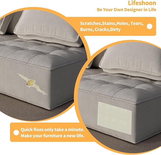 Fabric Repair Patches, 35X79 Inch Canvas Self-Adhesive Fabric Patches Tape Durable, DIY Large Canvas Repair for Sofa, Couches, Furniture, Chair, Clothing （35X79 Inch, Grey）