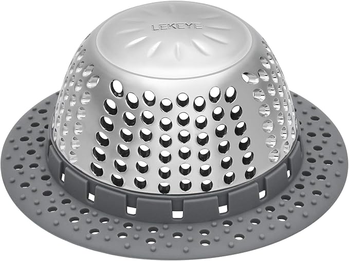 LEKEYE Drain Hair Catcher/Bathtub Drain Cover/Drain Protector for Pop-Up & Regular Drains(Patented Product)