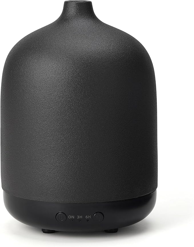 250ml Ceramic Essential Oil Diffusers for Home, Aromatherapy Diffuser | Kakoda Decorative Bedroom Aromatherapy Scent Air Diffuser Ultrasonic Aroma Defusers 250ml with Timed-Black