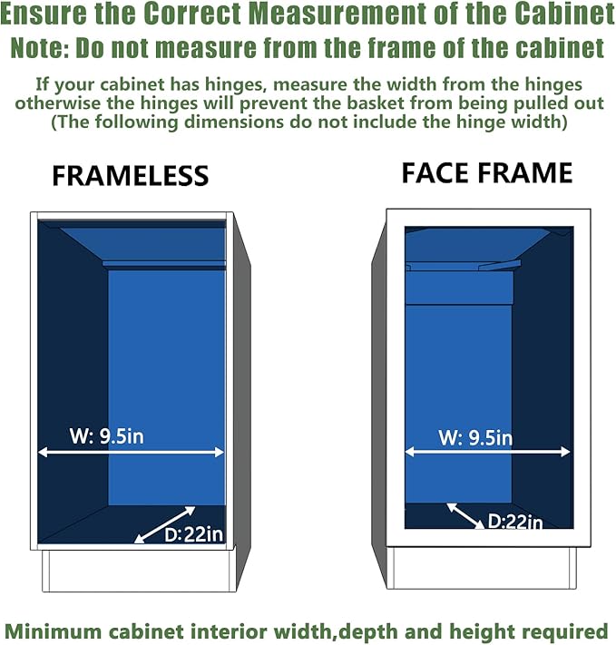 LOVMOR Pull Out Cabinet Organizer 9" W x 21½" D, Kitchen Cabinet Pull Out Shelves Slide Out Storage