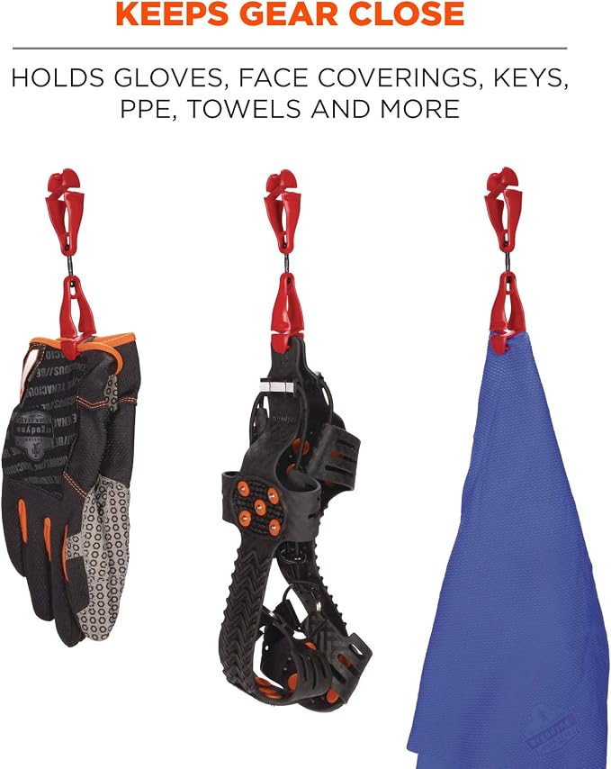 Ergodyne Squids 3420 Swiveling Glove Clip Holder with Dual Clips