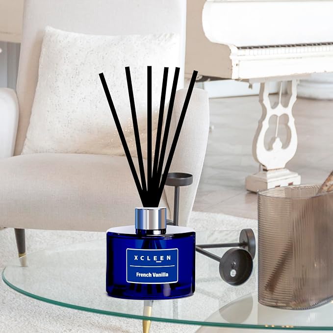 Xcleen Reed Diffuser Set, 6.7Oz French Vanilla Scented Oil Diffuser for Home & Office Decor, Air Freshener for Anyroom