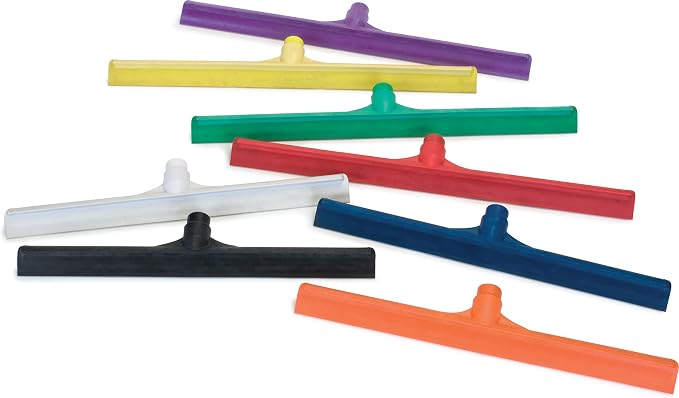 SPARTA 3656709 Plastic Floor Squeegee, Shower Squeegee, Heavy Duty Squeegee with Rubber Blade for Windows, Glass, Shower Doors, Floors, Windshields, 20 Inches, Green, (Pack of 6)
