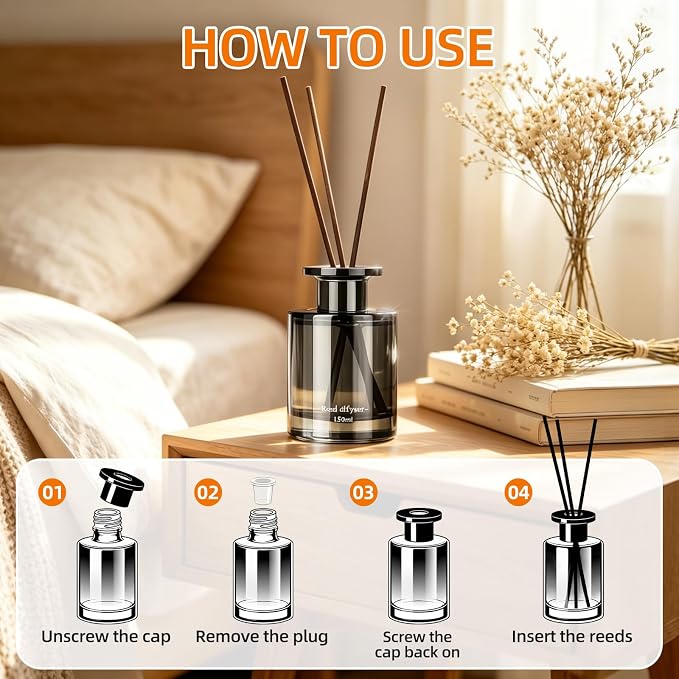 Reed Diffusers for Home 5.1 fl oz (150 ml) Diffuser for Bathroom Freesia | Reed Diffuser Sets Bathroom Decor Diffusers Non-Toxic Essential Oil Long Lasting Home Fragrance with Reed Diffuser Sticks
