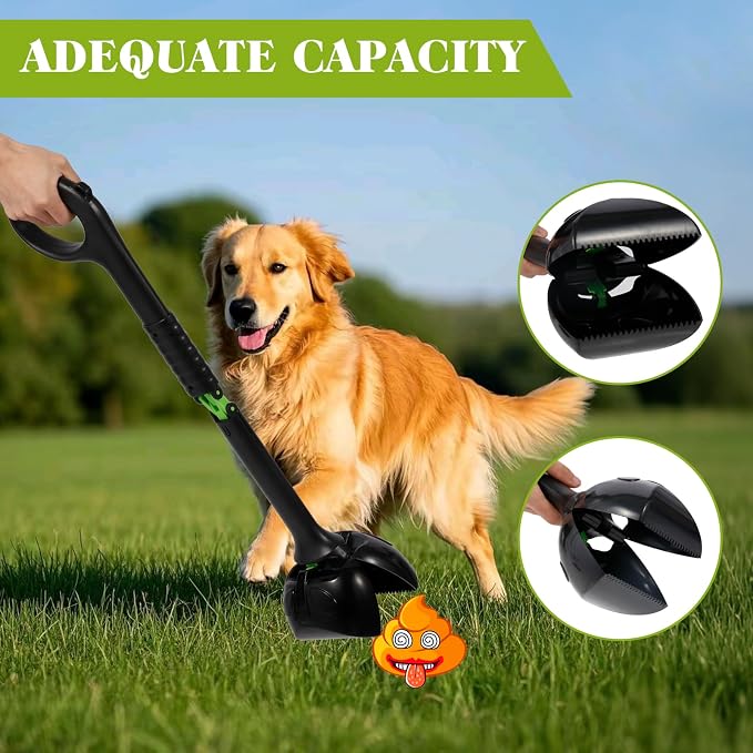 Heavy Duty Dog Poop Scooper, Lightweight & Easy to Use, with Long Handle | Sturdy & Durable, Easy Single-Hand Operation, No More Bending, High-Strength Material, Suitable for Grass and Gravel Pick Up