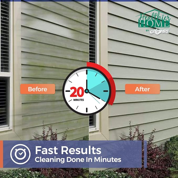 Chomp! Microfiber Gutter Cleaner Tool: Ultimate Gutter Cleaning Smop for All Types of Rain Gutters, Siding and Metal Trim - Instantly Clean Black Streaks, Mold, Mildew, Algae, Dirt and More
