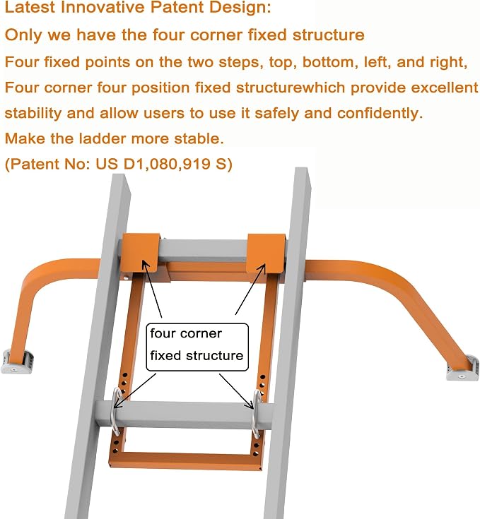 Ladder Stabilizer,Extension Ladder Stabilizer for Roof Gutter,Roof Ladder Standoff Arms,Extension Ladder Accessory,Gutter Cleaning Tools