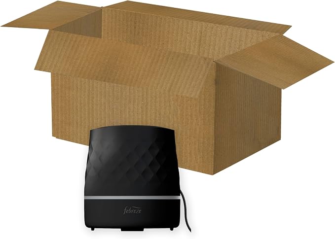 Febreze Plug in Scent Booster Air Freshener Oil Diffuser Black | Black Plug-in oil diffuser. Boosts scent for 40 mins. Long cord for flexible placement. Fits every home. Starter kit only.