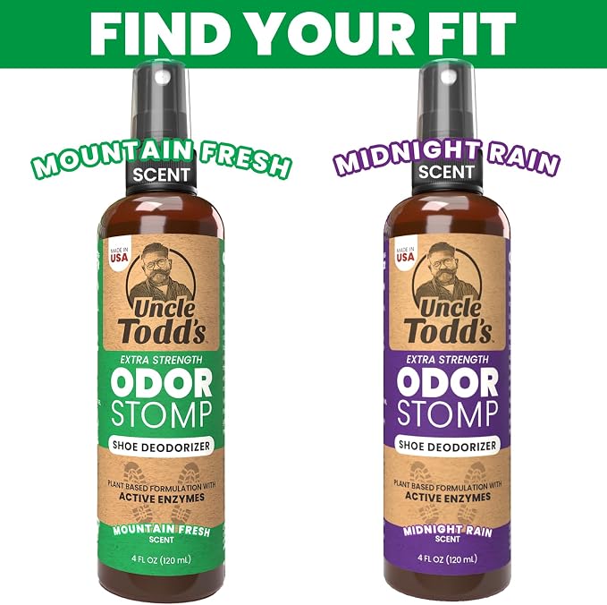 Uncle Todd's Shoe Deodorizer Spray 8oz - Proven & Powerful Enzyme Formula Spray for Shoe Odor Elimination in All Footwear (Mountain Fresh)