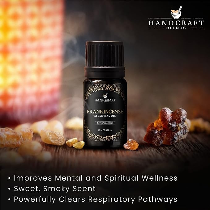 Handcraft Blends Frankincense Essential Oil – 0.33 Fl Oz – 100% Pure and Natural – Premium Grade Essential Oil for Diffuser and Aromatherapy, Skin, Massage, Candle and Soap Making Fragrance