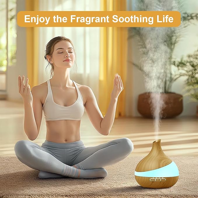 Essential Oil Diffuser for Women: 500ml with 14 Color LED | Aromatherapy Diffuser with 2 Mist Levels - Ideal for Bedroom, Office & Travel - Auto Shut-Off for Safe Sleep