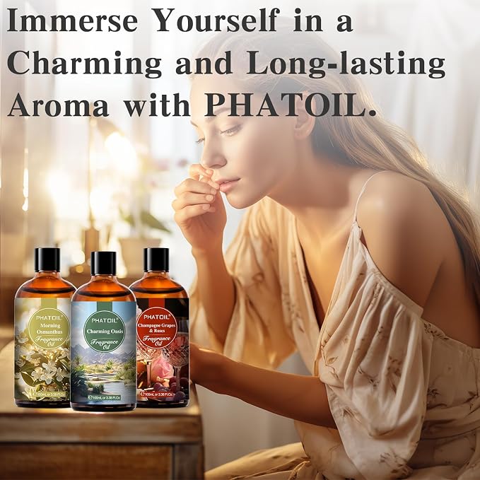 PHATOIL Orchid Dreamscape Fragrance Oil for Diffuser Aromatherapy 3.38FL.OZ | Long Lasting Scented Oils For Humidifier, Air Freshener, DIY Soap Candle, Scent Project Making, Aroma Oil for Home Freshening