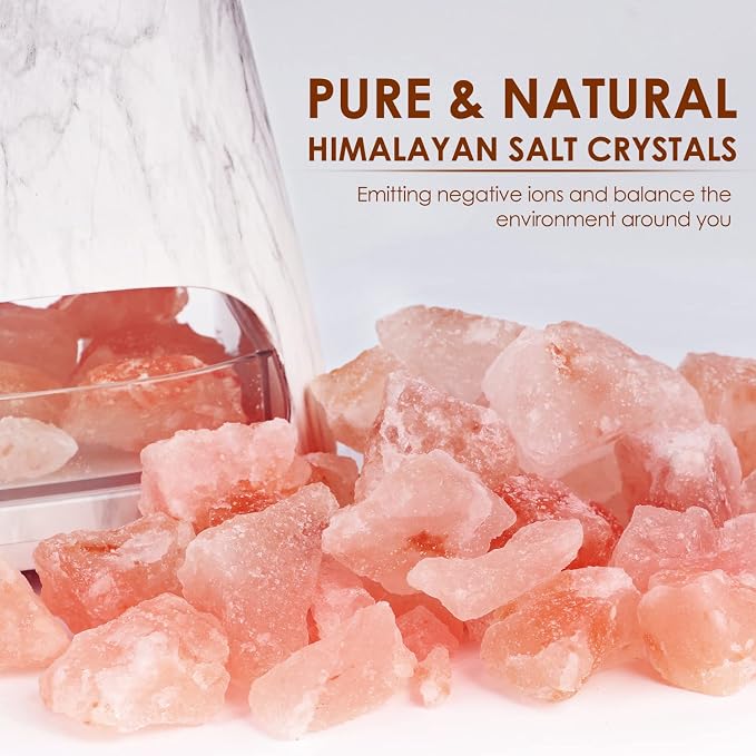 SALKING 2-in-1 Ultrasonic Essential Oil Diffuser & Himalayan Salt Lamp, Aromatherapy Diffuser Cool Mist Humidifier with 3 Brightness, Salt Therapy Lamp, 100% Pure Himalayan Salt Rock, 150ml (Marble)