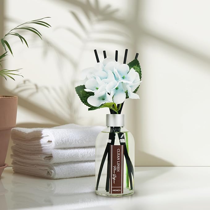 Clean Linen Reed Diffuser for Bathroom Decor, Room Fresheners for Home Long Lasting, Accesorio Para Hogar, House Registry Idea, Bathroom Smelling Good, Aesthetic Room Decor, Apartment House
