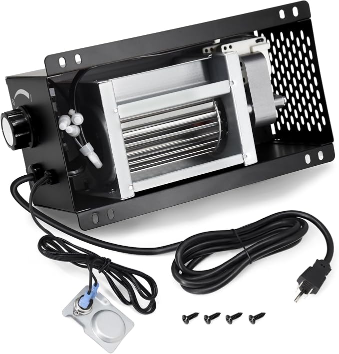 Criditpid S31105 Blower with Thermostat, Wood Stove Blower Fan for GHP Group, Monessen/Majestic (MHSC Brands), Majestic Dutchwest Windsor, CFM US Century Plate Steel Freestanding Wood Stove Fireplace.