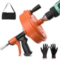 【2026 Newest】50 FT Drain Snake, Plumbing Snake Drain Auger Hair Clog Remover, Flexible Plumbing Snake Use Manually or Powered for Kitchen,Bathrom and Shower Sink Gloves for L-Type Sewer